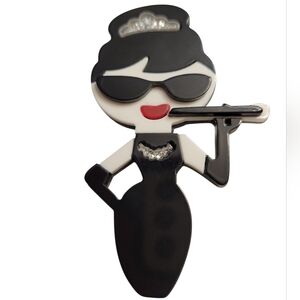 Aubrey Hepburn Triple Layer Acrylic Brooch - Back in Stock!